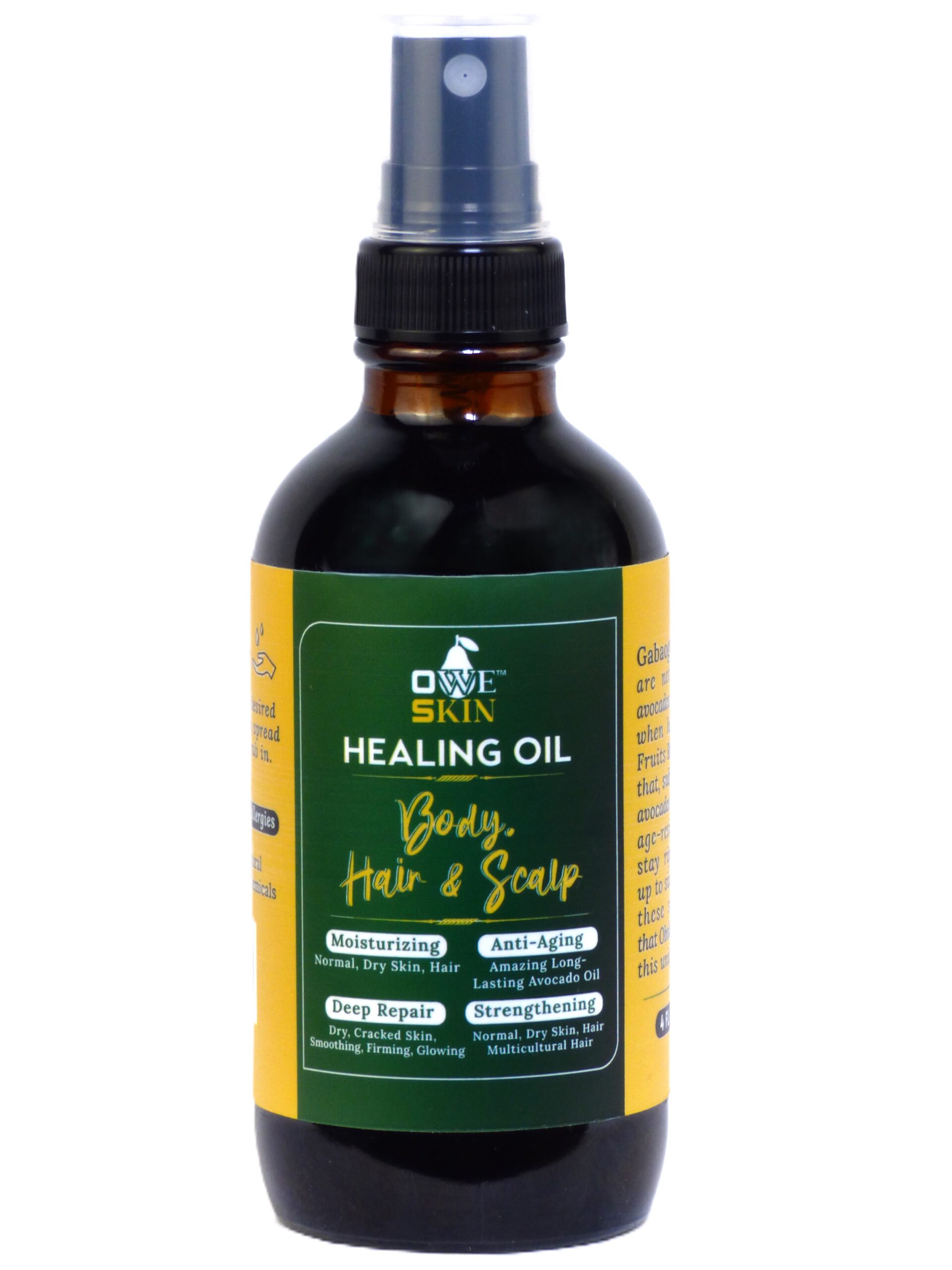 BODY HAIR & SCALP OIL-100% Cold Pressed Extra Virgin Long-lasting Avocado’s Oil- 4 FL OZ (120 mL)